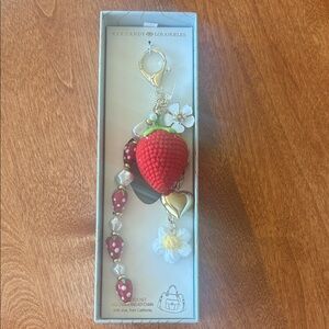 New Eye Candy Los Angeles Strawberry and Floral Bag Charm